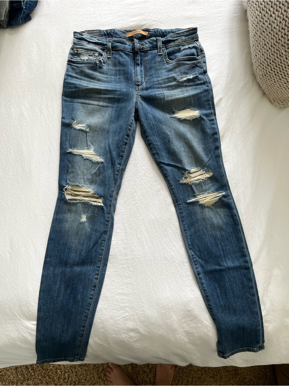 New Joes Distressed Women's Skinny Jeans - Blue 29